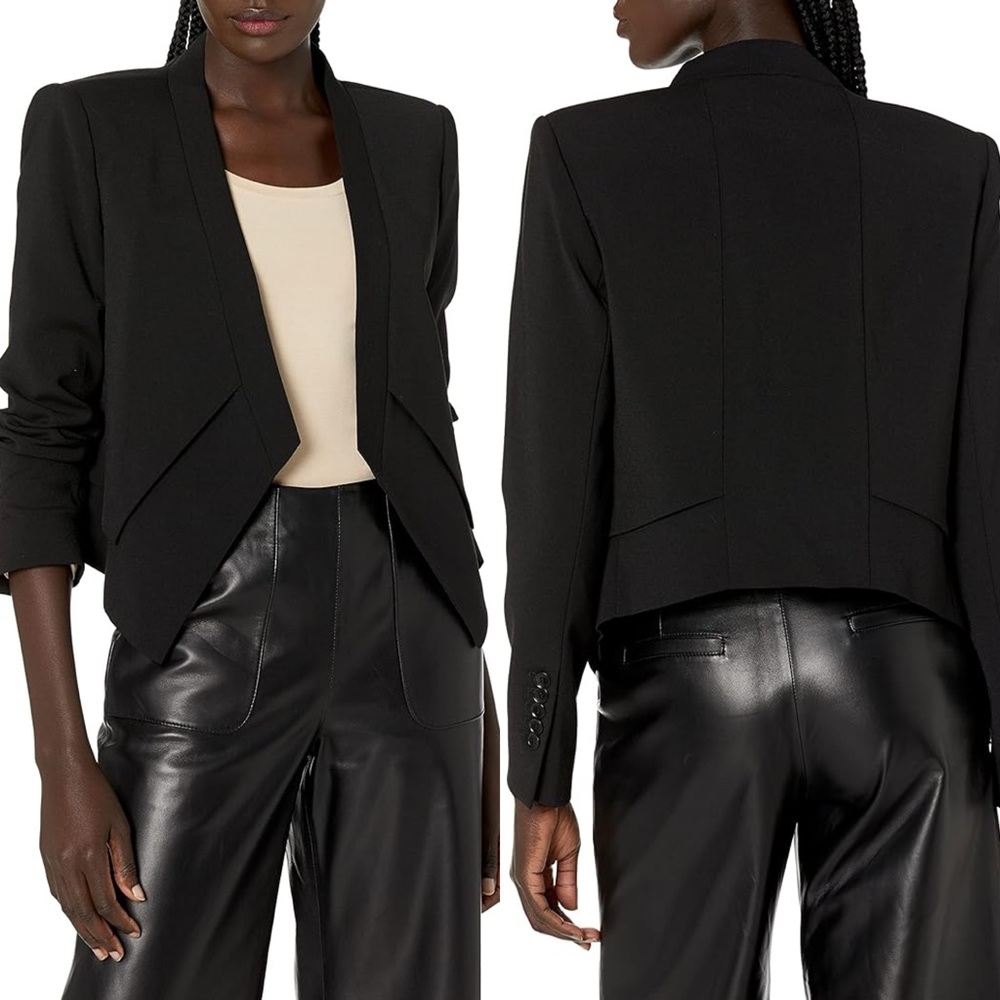 BCBGMAXAZRIA LLOYD ASYMMETRIC BLACK JACKET SIZE SMALL